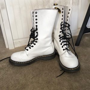 Calf high white doc martins